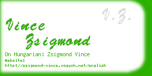 vince zsigmond business card